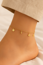 Scallop Square Charm Anklet