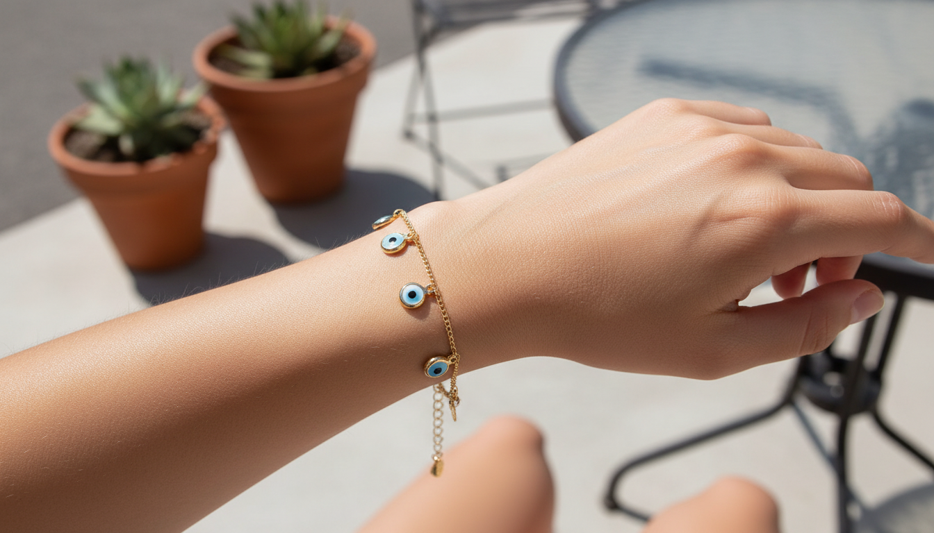 Golden Azure Evil Eye Bracelet