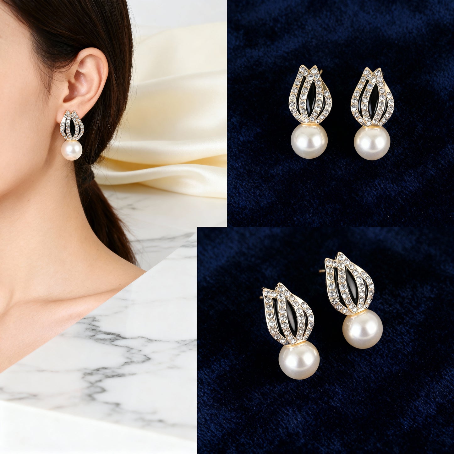 Zirconia Pearl Fusion Earrings