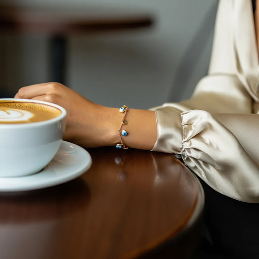 Golden Azure Evil Eye Bracelet