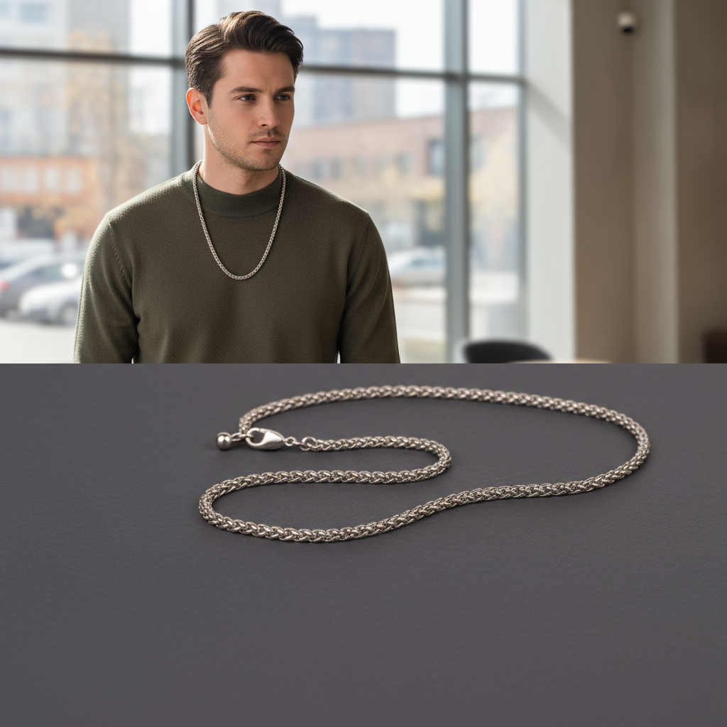 Silver Rock Link Necklace