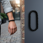 Obsidian Elegance Stretch Bracelet