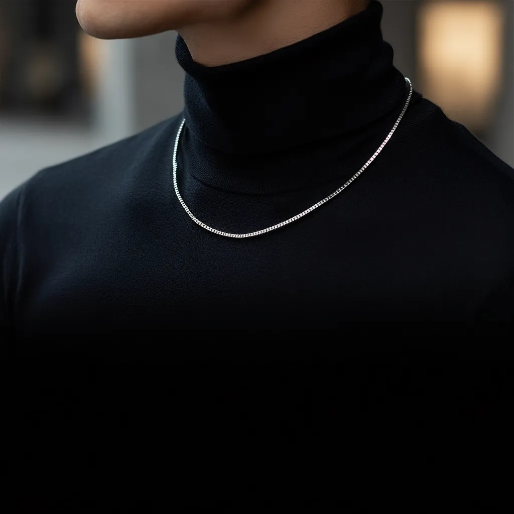 Sleek Steel Box Necklace