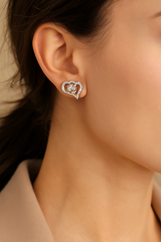 Heartbeat Sparkle Stud Earrings