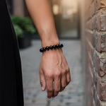Obsidian Elegance Stretch Bracelet