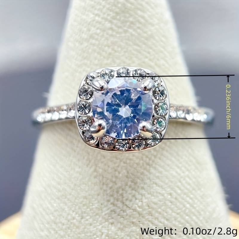 Square Sparkle Promise Ring