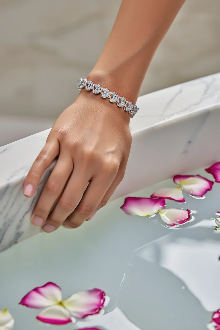 Sparkling Silver Zircon Bracelet