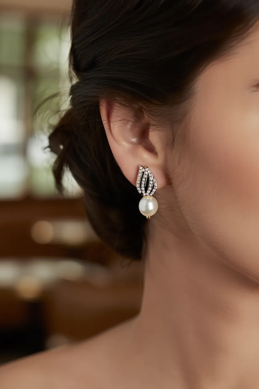 Zirconia Pearl Fusion Earrings