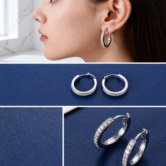 Radiant Zirconia Round Earrings