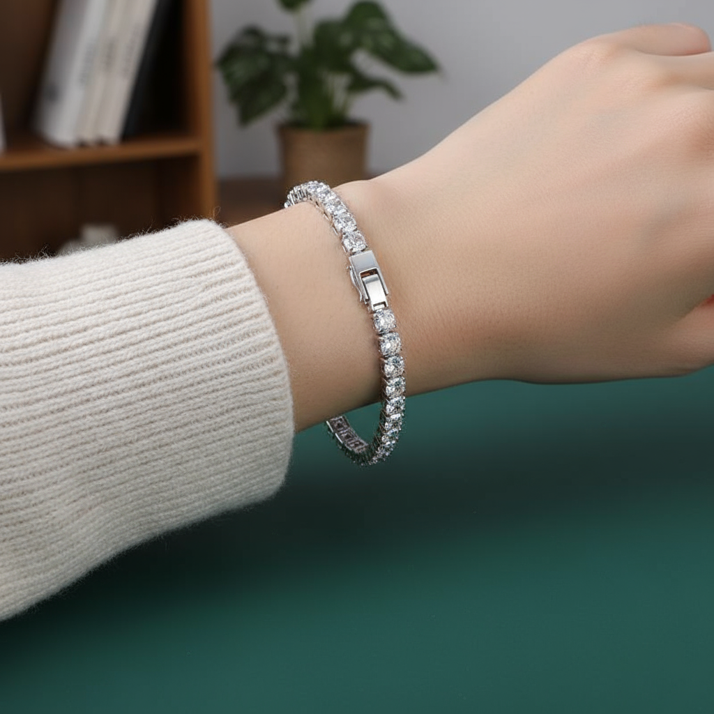 Silver Sparkle Tennis Bracelet