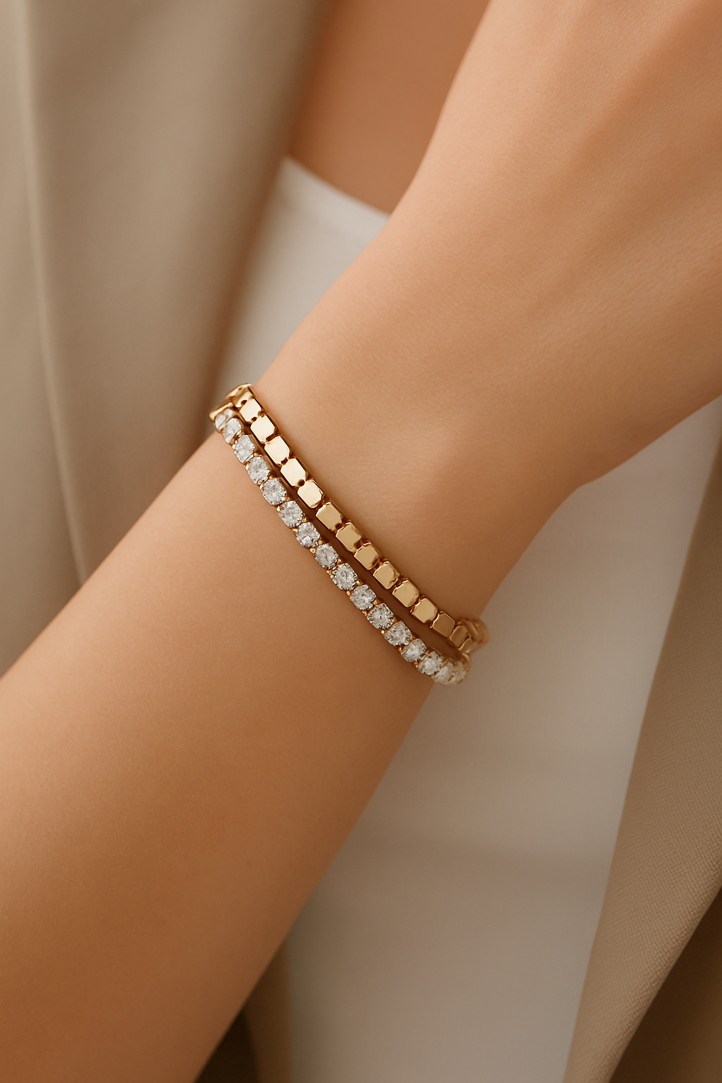 Gold Sparkle Tennis Bracelet