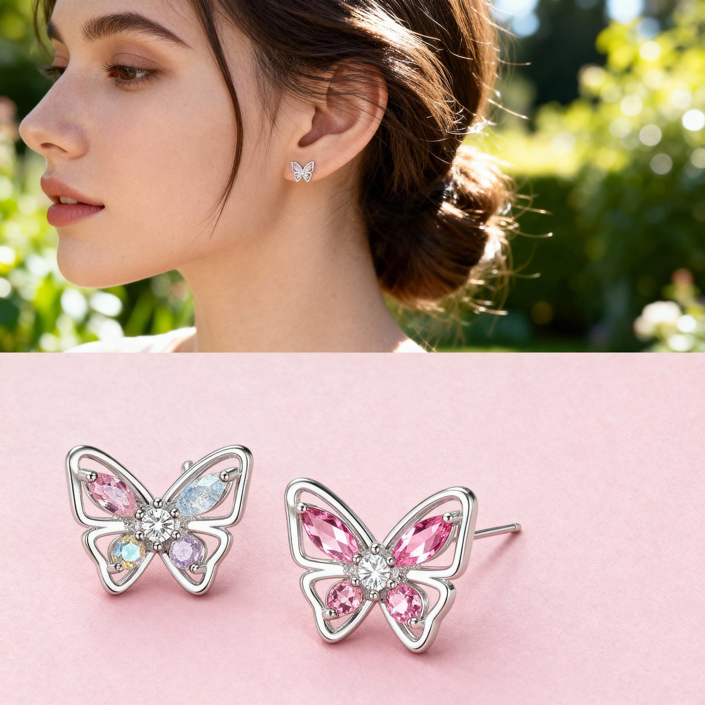 Butterfly Rhinestone Earrings