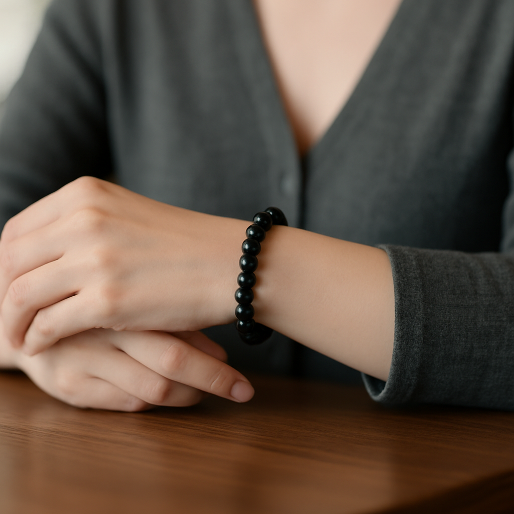 Obsidian Elegance Stretch Bracelet