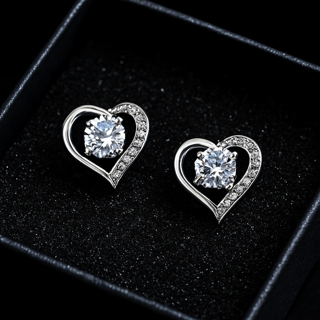 Heartbeat Sparkle Stud Earrings
