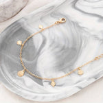 Scallop Square Charm Anklet